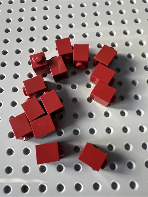 LEGO 3005 Dark Red Brick 1 x 1 - 14 Pieces