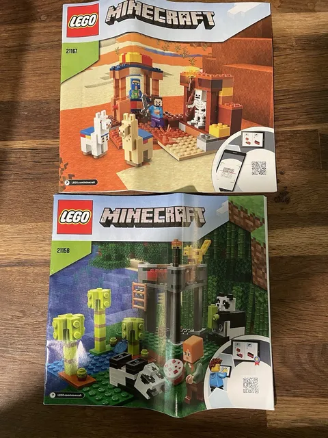 LEGO Minecraft Bulk Lot The Desert Outpost/panda nursery, 21167 21158 w/ Manuals