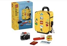 LEGO Yellow Travel Suitcase 40817 184 Pieces, Buildable Luggage Model with Retra