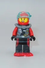 LEGO Deep Sea Diver Female Explorers City Town minifigure 60095 60092 60091