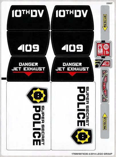 LEGO STICKER SHEET 70815 SUPER SECRET POLICE DROPSHIP New of set