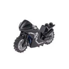 1x LEGO Motorcycle Sport Black Sticker Avengers Logo Wheels Grey 18896 18895pb04
