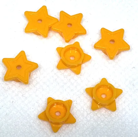 LEGO Parts - Bright Light Orange Plate, Round 1 x 1 with Star - No 11609 - QTY 7