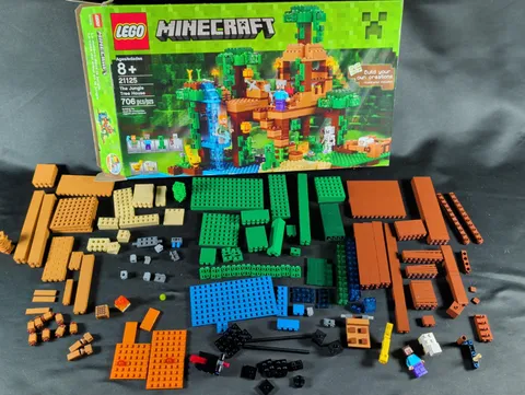 LEGO Minecraft The Jungle Treehouse 21125 Incomplete With Instructions & Few Fig
