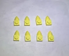 Lego Lot Of 8 Cool Yellow 1x1 Plate With Tooth Teeth New Part Spike