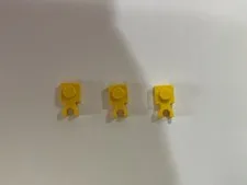 1xLEGO lot 4085b Modified Plate 1 x 1 Vertical Clip THIN OldYellow Vintage