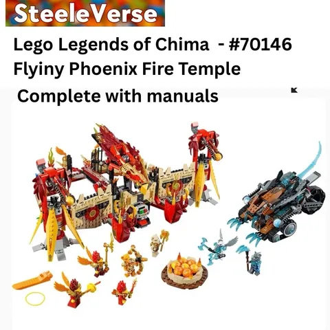 Lego Legends of Chima #70146 Flying Phoenix Fire Temple  Complete With Manuals