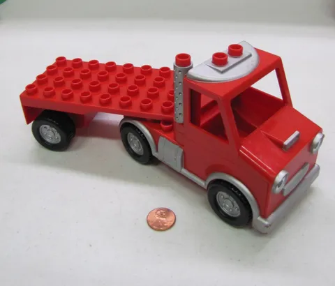 Lego Duplo Red Packer Vehicle & Trailer Truck Bob The Builder Vehicle #3288