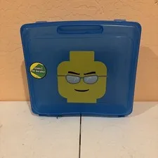 Lego Case Blue Head Sunglasses Carrying Tote Storage Box Clear Project Container