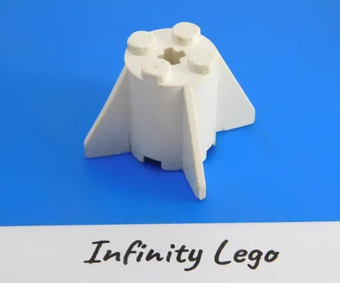 LEGO Vintage White Brick 2 x 2 x 2 Round with Fins Space Rocket (4591) x1