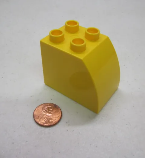 Lego Duplo Block Yellow 2X4X3 Curved Brick Block Building 65734 House