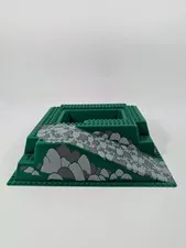 Vintage LEGO 2552px6 Raised Baseplate 32x32 Green Gray Ramp Pit Rock 6086 - READ