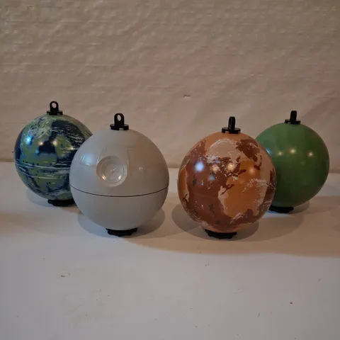 Lot of 4 Lego Star Wars Planet Series Globes Death Star, Naboo, Tatooine, Yavin4