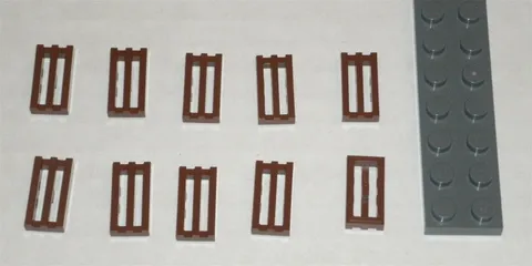 LEGO NEW 1x2 Reddish Brown Tile Grille (10x) 4224243 Brick 2412