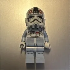 LEGO Minifigure Pilot Figure w/ Helmet, Light Gray & Blue Uniform