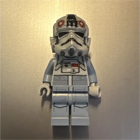 LEGO Minifigure Pilot Figure w/ Helmet, Light Gray & Blue Uniform