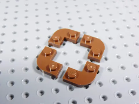 LEGO Lot of 4 Reddish Brown 2x2 Round Corner Cutout Plates BA