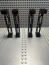 4x Lego 58827 Support 2x2x10 Girder Triangular w/Axlehole Type 3 Black 7199 7744