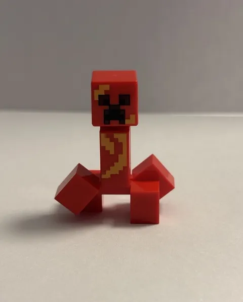 Minecraft Exploding Creeper Minifigure Red and Yellow Color