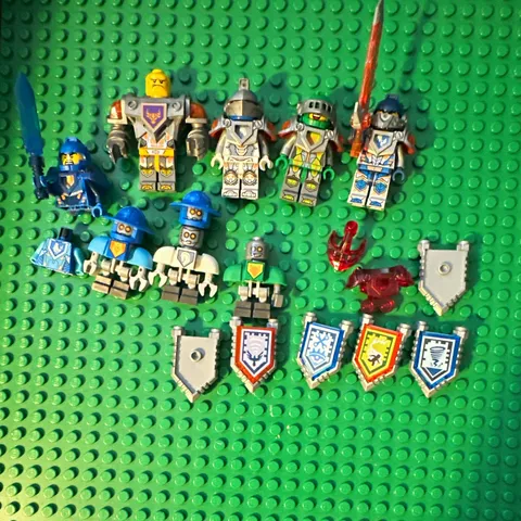 LEGO Nexo Knights Minifigures Lot w/ Shields & Weapons Fantasy Figures