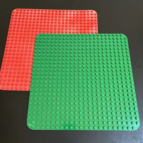 LEGO DUPLO Two Baseplates 24 x 24 Studs, 15” x 15” Rounded Edges