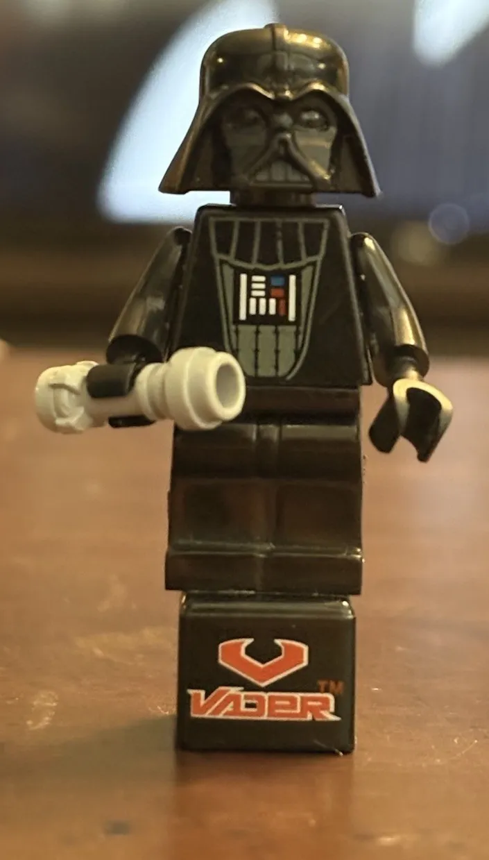 Lego Star Wars Darth Vader Black Head Minifigure On VADER Stand