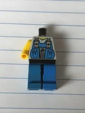 Lego POWER MINER MINIFIG TORSO Gray Shirt Blue Worker Overall Vest Incomplete