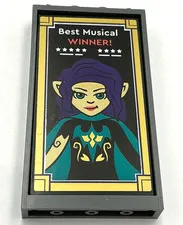 Lego New Glass for Window 1 x 4 x 6 Panel Theater Poster Best Musical WINNER