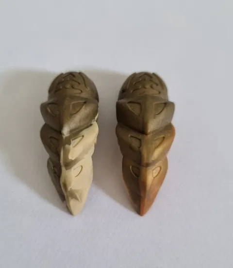 Vintage 2 LEGO Bionicle Rahkshi Kraata Worm Rubber Gold Marble Figures Y2K