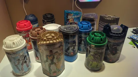 LEGO BIONICLE Lot of 14 Canister Case Only Some Manuals, Empty Containers