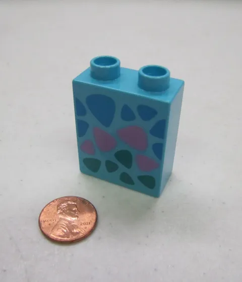 Lego Duplo Dragon Dinosaur Scales Blue Specialty Printed Block