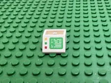 LEGO White Slope Inverted 45 2x2 w/Computer Screen 3 Buttons Left 6750 #3660p01