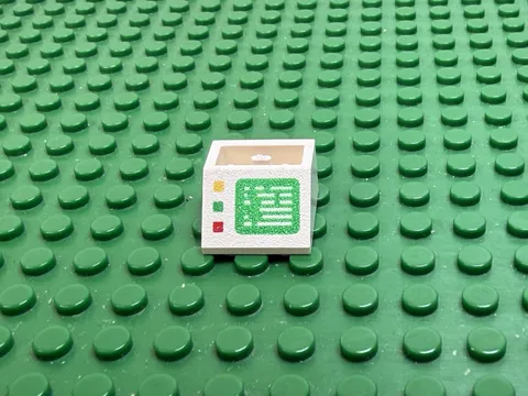 LEGO White Slope Inverted 45 2x2 w/Computer Screen 3 Buttons Left 6750 #3660p01