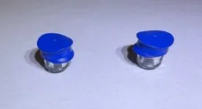 Lego Lot Of 2 Bright Blue Caps Cap Hat Police Captain New City 