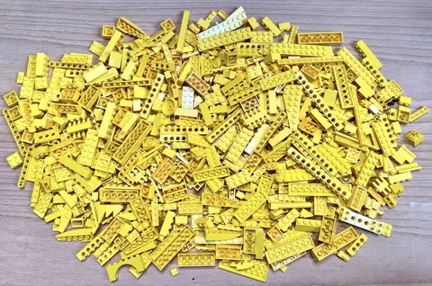 LEGO 2+ lb Yellow Bulk Lot Bricks Plates Slopes Technic Specialty Parts Genuine