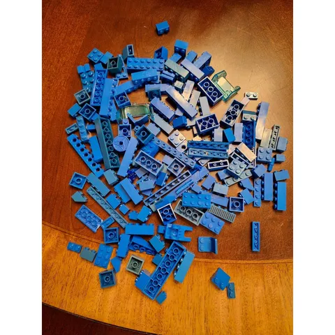 LEGO Blue Bulk Bricks and Parts 1/2 pound bag of Mixed Assorted Specialty Pieces