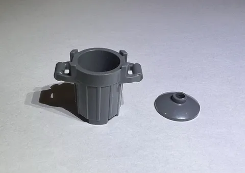 Lego Dark Stone Grey Dustbin Dust Bin Trash Can New Lid City