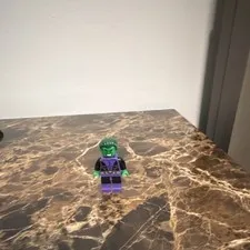 LEGO Beast Boy Minifigure Green Head & Hair Purple Outfit Black Arms