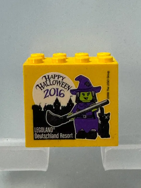 Lego Collectible Brick Custom Brick 2x4x3 Yellow Happy Halloween 2016
