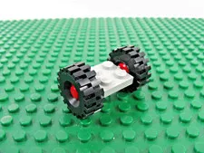 LEGO Old Gray Axle Plate 2x2 Red Wheel Tire 21x9mm MEDIUM 6870 122c01 40 G1N