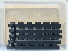LEGO Parts - Black Plate 4 x 6 with Trap Door Hinge - No 92099 - QTY 5