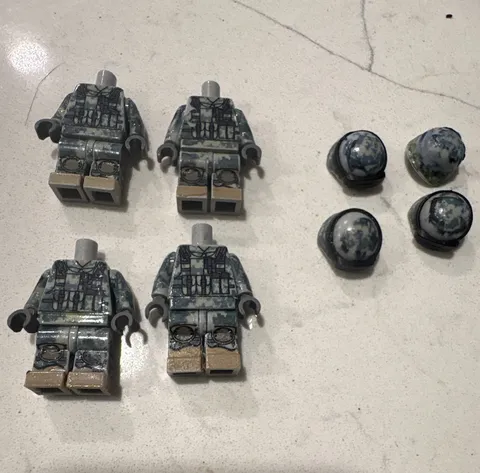 Lego water slide decal army bodies and helmet