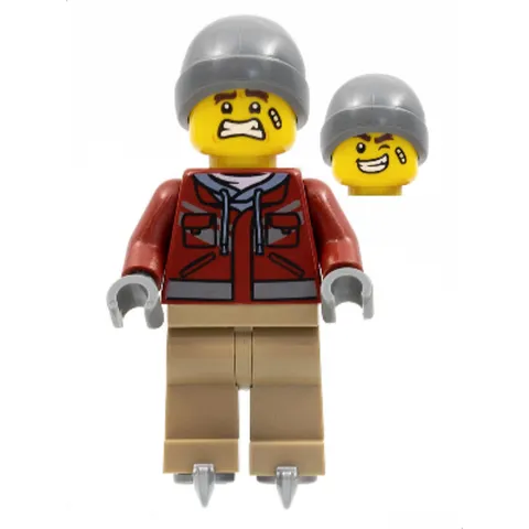 LEGO Holiday Minifigure hol281 Man Dark Red Jacket Ice Skates Winter New