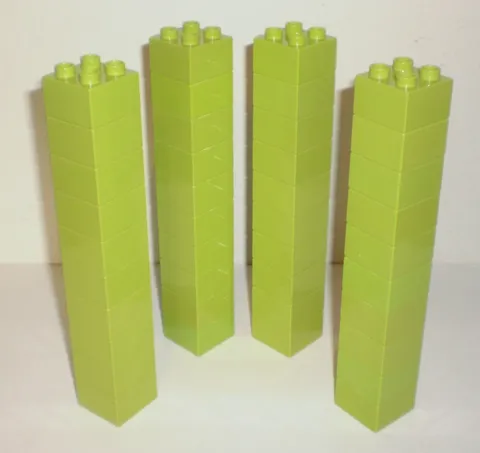 Lego DUPLO Lot of 40 Pieces - Lime Green 2x2 Building Blocks Bricks