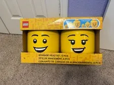 LEGO Minifigures Storage Head Ultimate 6 Piece Set: 2x Large, 2x Small, 2x Mini