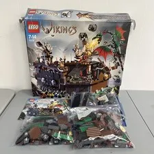LEGO Vikings 7019 Viking Fortress Against The Fafnir Dragon Complete *READ*