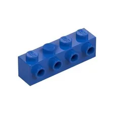 LEGO 6x Blue Brick, Modified 1 x 4 with Studs on Side inv.647