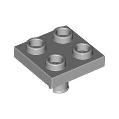 Lego Bricks 20x Medium Stone Grey 2x2 Plate Inverted Snap Peg - 4237084 2476 NEW