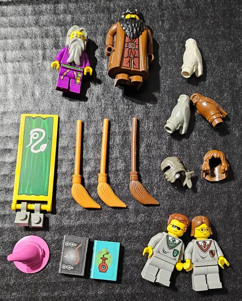 Vintage Retired Lego Harry Potter Hagrid Dumbledore Ron Owls Minifigure Lot