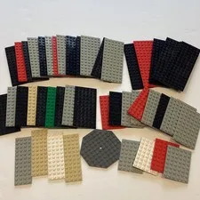 LEGO Lot of 48 Baseplates Plates Mixed Sizes & Colors